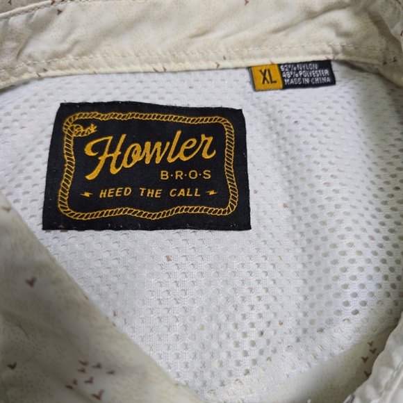 HOWLER BROTHERS- Open Country Tech Short Sleeve Pearl Snap Shirt  Mens XL - Picture 5 of 7